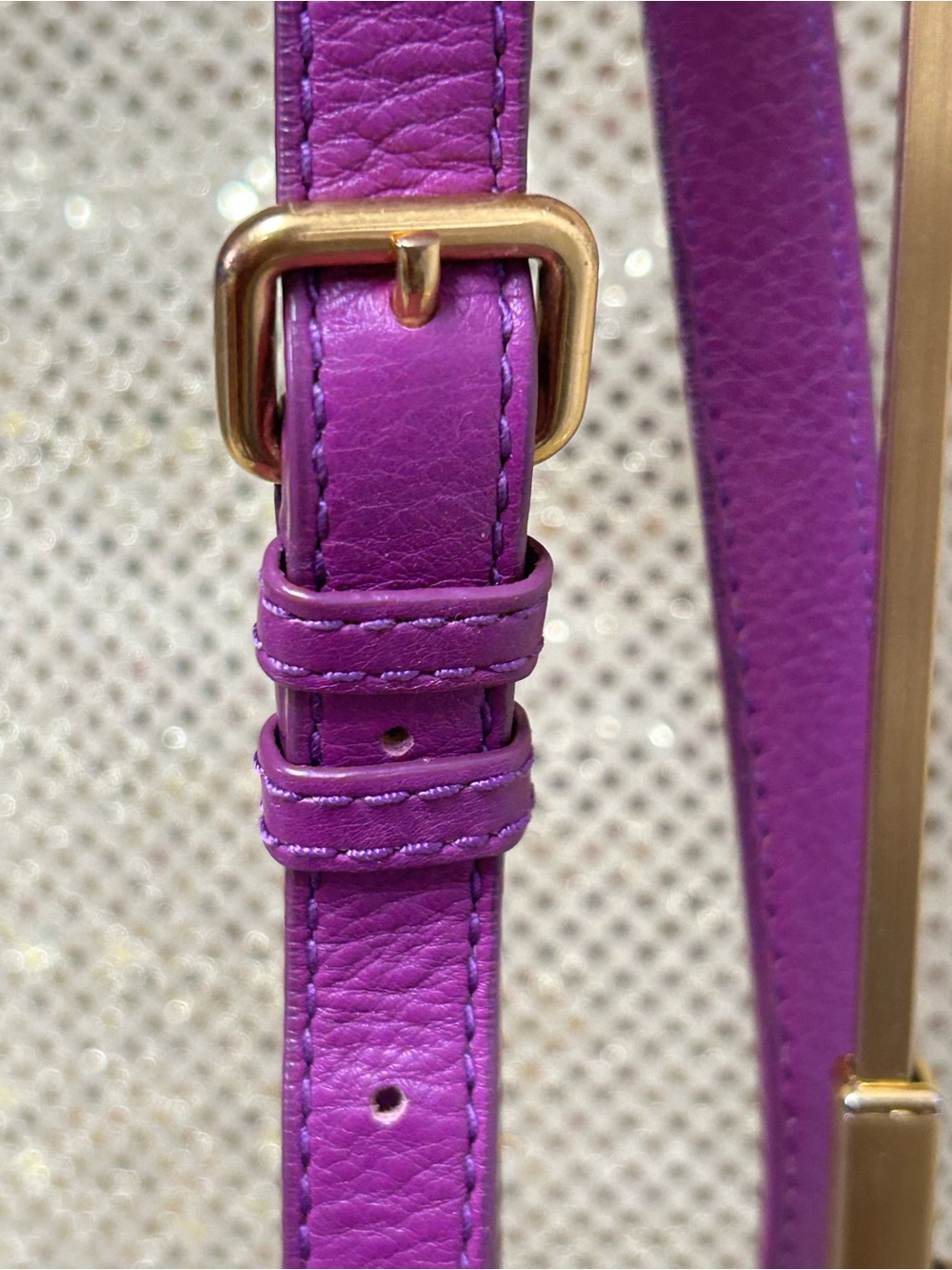 Marc by Marc Jacobs Purple Leather Crossbody Bag Approximately 10 x 9.5 - Picture 7 of 15